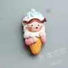 Nuevos dibujos animados postre serie niña resina pegatinas para refrigerador decoración fábrica venta al por mayor decoración lindas pegatinas para refrigerador
