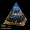 Pirámide de Cristal Natural de 8 cm Decoración Creativa para el Hogar Adorno Artesanal Bola de Cristal Envuelto en Resina Pirámide de Resina
