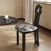 Silla de comedor vintage de madera maciza estilo francés, silla con respaldo de diseño de mediados de siglo, silla de tocador de dormitorio estilo wabi-sabi, silla clave