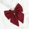 Uniforme JK Color Rojo Vino con Camisa de Corbata Roja para Mujer, Color Sólido, Estilo Escolar, Versátil