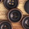 Botão de Fruta Borda Queimada a Carvão Material Natural Fosco Design Masculino Ruínas Negras Estilo Retrô Botão