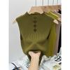 Camisola de punto para mujer, Ropa interior o exterior de verano, Chic francés, Estilo dulce y picante, Top ajustado corto sin mangas, Versátil