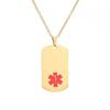 Colar Pingente Placa Militar Símbolo Médico de Aço Inoxidável Mais Vendido Transfronteiriço Gravação a Laser Fábrica de Joias de Aço Titânio Venda Direta
