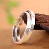 Producto Humano Plata Plata Pura 999 Esmerilado Doble Felicidad Brazalete Abierto Moda Simple Pulsera para Mujer Par Transfronterizo
