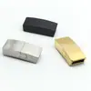 Cierre Plano Magnético de Acero Inoxidable 316 con Agujero para Clavo, Conector para Pulsera de Cordón de Cuero, Accesorios para Joyería DIY al por Mayor