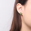 Producto Humano Plata Plata S925 Chapado en Oro Zafiro Hotan Aretes Moda Simple Pequeños Frescos Aretes para Mujer