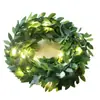 Simulación Guirnalda de Hojas Verdes Alambre de Cobre Luces de Cadena Caja de Regalo de Navidad Luces Decorativas Interior Exterior Jardín Hojas Luces de Hadas LED