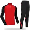 Conjunto de Roupa Esportiva de Futebol com Manga Longa Outono e Inverno Conjunto de Treinamento de Basquete Roupa de Corrida Masculina Camisa de Secagem Rápida Feminina com Meio Zíper