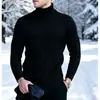 2026 Comercio Exterior Transfronterizo Otoño e Invierno Suéter Cálido de Punto para Hombre Cuello Alto Tejido de Trenza Talla Grande Suéter Base Pullover