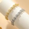 Estilo Europeu e Americano Aliexpress Amazon Comércio Exterior E-commerce Transfronteiriço Pulseira Feminina de Cinco Flores com Zircônia Incrustada em Cobre Micro-incrustada Atacado