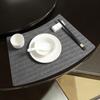 Abanico Forma Nuevo Estilo Chino Hotel Patrón Espiga de Arroz Cuero Mesa Redonda Mantel Individual para Mesa de Comedor Mantel Individual a Prueba de Aceite Mantel para Vajilla Aislamiento Antideslizante