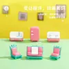 Mini Paisagem Móveis Criativos Ornamentos Sofá Cama TV Geladeira Artesanato de Resina DIY Decoração Casa de Bonecas Acessórios