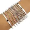 Pulseira larga dobrável exagerada de personalidade transfronteiriça, conjunto de pulseiras lisas, estilo indiano, pulseira de múltiplos círculos, atmosfera fashion