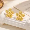 Pendientes de Acero Inoxidable de Moda para Mujer, Populares entre Influencers Occidentales, Lujo Ligero, Estilo Transfronterizo, Moda Vintage, Joyería de Acero de Titanio de Alta Gama