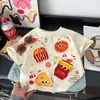 Nova Camiseta Infantil de Manga Curta Mais Vendida Festa Cola Batata Frita Verão Estilosa Solta Algodão Puro Manga Curta Menino Pequeno