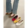 Primer Encuentro Jifa Bailarinas Francesas con Lazo Mujer Nuevas Otoño 2026 Retro Suaves de Corte Bajo Punta Redonda Zapatos de Salón
