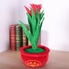 Flores de Año Nuevo Florecen y Ricos Adornos del Festival de Primavera Tela Decorativa Árbol de Flor de Durazno Árbol de Kumquat en Maceta Escena de Diseño Artículos de Año Nuevo
