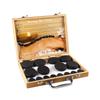 Piedra Bian Piedra de Masaje Caja Calefactora de Temperatura Constante Set de 28 Piezas Set de 16 Piedras Calientes Energéticas Belleza Spa Sauna Fisioterapia Tratamiento de Espalda