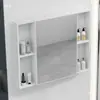Gabinete de Espelho Estilo Nórdico, Caixa de Espelho, Combinação de Gabinete de Banheiro em Alumínio Espacial, Caixa de Armazenamento Separada, Espelho de Armazenamento Montado na Parede para Banheiro