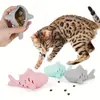 Brinquedo Dispensador de Ração para Gatos Transfronteiriço, Brinquedo para Gatos Autocontenção em Forma de Peixe Resistente à Mordida de Silicone, Brinquedo Educacional para Gatos Dispensador de Ração para Comer Devagar