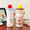 Taza de Agua Ins Modelo Nuevo 316, Taza Térmica de Acero Inoxidable de Aspecto Elegante, Gran Capacidad, Taza Portátil con Popote para Estudiantes