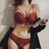 Ropa interior sexy para mujer, sujetador rojo de año de nacimiento, push up, sin aros, colección de pecho, antiflacidez, encaje, estilo francés, sujetador pequeño