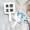 Espelho de Maquiagem Portátil de Mão com Padrões e Logo Personalizáveis, Brindes Corporativos, Espelho Pequeno para Estudantes, Espelho Personalizado Leve