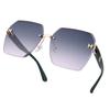 Nuevos Lentes de Sol de Montura Grande para Mujer, Modernos, Delgados, sin Montura, con Borde Cortado, Moda, Populares en Internet, Fotografía Callejera, Gafas de Sol Avanzadas al por Mayor