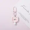 Llavero plano con temática de animales de dibujos animados, un accesorio de llavero de cuentas DIY creativo y lindo, perfecto para decorar mochilas y estuches.