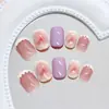 Crema de Taro Lunares Francesa Difuminada Blanqueadora Más Fácil de Combinar Parche para Uñas Postizas Removible Uña Portátil 24 Piezas