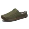 Pantuflas de Algodón de Terciopelo Cálidas de Invierno para Hombre, Zapatos de Algodón Cálidos para Interiores, Pantuflas Impermeables Sencillas para Casa, Zapatos de Algodón de Doble Propósito de Talla Grande