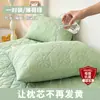 Fronha de travesseiro com óleo para cabeça anti-baba, fronha acolchoada anti-suor, individual para casa, um par de fronhas completas 48cmx74cm