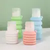 Botella de plástico para gel de ducha, fácil de llevar, retráctil, popular para viajes de negocios, dispensador de champú plegable, botella de silicona para viaje