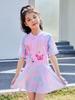 Shuizhuangyuan Roupa de Banho Infantil Meninas Meia-Idade Estilo Esportivo Maiô Saia Peça Única Celebridade da Internet Águas Termais Roupas de Banho para Águas Termais