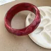 Pulsera Redonda Facetada de Acrílico Transfronteriza Europea y Americana, Pulsera Simple Estilo Coreano Ins, Accesorio de Mano Versátil de Moda de Lujo Ligero para Mujer