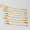 Cierre de Collar Pulsera de Latón Chapado en Oro de 18 Quilates que Conserva el Color Cierre de Pinza de Langosta con Cadena de Extensión de Cola de Gota de Agua Accesorios para Joyería DIY