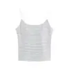 Nueva Camisola Versátil de Rayas con Cuello en U y Almohadillas en el Pecho, Ropa Exterior e Interior para Mujer, Top Base Ajustado