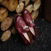 Mocasines de Cuero Vacuno de Primera Capa para Mujer, Zapatos de Salón de Tacón Bajo, Nuevo Estilo de Primavera, Cuero Genuino por Dentro y por Fuera, Punta Redonda, Zapatos de Salón de Cuero Genuino Lavado de Corte Medio para Mujer