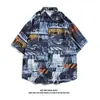 Camisa Floral Hawaiana Estilo Tailandés de Manga Corta para Hombres y Mujeres Ropa de Pareja Sensación Relajada Camisa Floral para Vacaciones Songkran en la Playa
