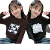 Camiseta Interior de Terciopelo con Cuello Medio Alto para Niñas para Otoño e Invierno, Ropa para Niños, Camiseta de Manga Larga para Niños Talla Mediana y Grande, Tops para Primavera y Otoño