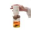 Juego de Té Pequeño para Viaje, Set Pequeño para Uso al Aire Libre, Tetera y Taza Portátil Personal, Taza Portátil de Cerámica de Preparación Rápida