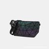 Bolso Cruzado Geométrico de Rombo con Cremallera para Mujer, Bolso Tipo Dumpling con Cadena Luminosa que Cambia de Color, Bolso Reflectante Colorido, Bolso Cruzado Versátil