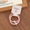 Elástico de Cabelo Fio de Telefone Pérola Colorido, Doce e Feminino, Corda de Rabo de Cavalo Versátil, Elástico de Cabelo Simples e Sem Marcas