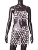 AYJ2026 Nuevo Atuendo Moderno Sexy Europeo y Americano para Discoteca Plateado Brillante Espalda Descubierta para Mujer Y20584