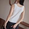 Outono e inverno de cor sólida de caxemira escovado quente ombro largo colete feminino desgaste interno e externo com almofada no peito estilingue assentamento camisa gola quadrada top