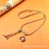 Colgante Thangka Tejido a Mano Jade Blanco Lana Roja del Sur Cadena de Lana Tejida DIY Ajustable Joyería Colgante Cuerda para el Cuello Cuerda para Collar