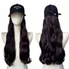 Amazon Chapéu Peruca Boné de Baseball Peruca Mulheres Africanas Laranja Longo Cacheado Penteado Cabelo Sintético Touca Estoque de Fábrica
