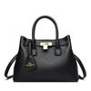 Dê à Mamãe uma Bolsa de Trabalho de Alta Qualidade 2025 Nova Padrão de Couro de Vaca Bolsa Platina Luxo Acessível Fechadura Concêntrica Couro Genuíno Bolsa Kelly Feminina