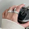 Anel Geométrico em Forma de Diamante para Mulheres, Design de Onda Simples e Fashion, Anel Aberto Novo Tendência, Anel para Dedo Indicador Nicho Estilo Ins