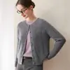 Nuevo cárdigan de cachemira para mujer Otoño e Invierno, Cuello redondo, Suave y amigable con la piel, Adelgazante, Engrosado, De un solo pecho, Chaqueta de punto versátil